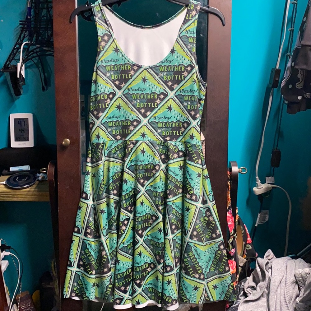 Blackmilk weasley weather bottle skater dress